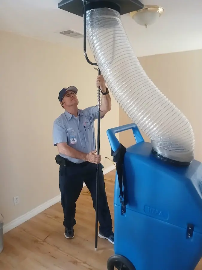 Mini Split Installation technician using HEPA equipment in New River